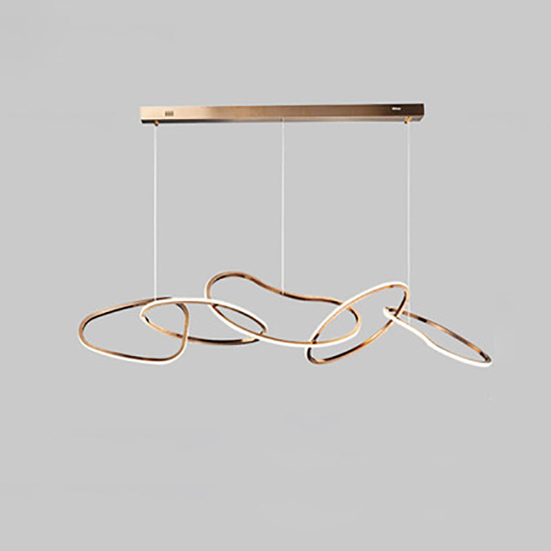 LuxeHalo Nordic LED Kronleuchter | Edelstahl Rund | Dimmbar | Esszimmer & Wohnräume