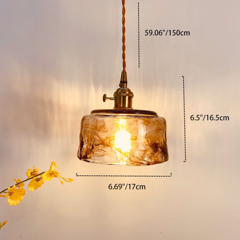 Amberlux Vintage Pendelleuchte | Quadratisches Glas & Messing | Traditionelles Design | Wohnzimmerlicht