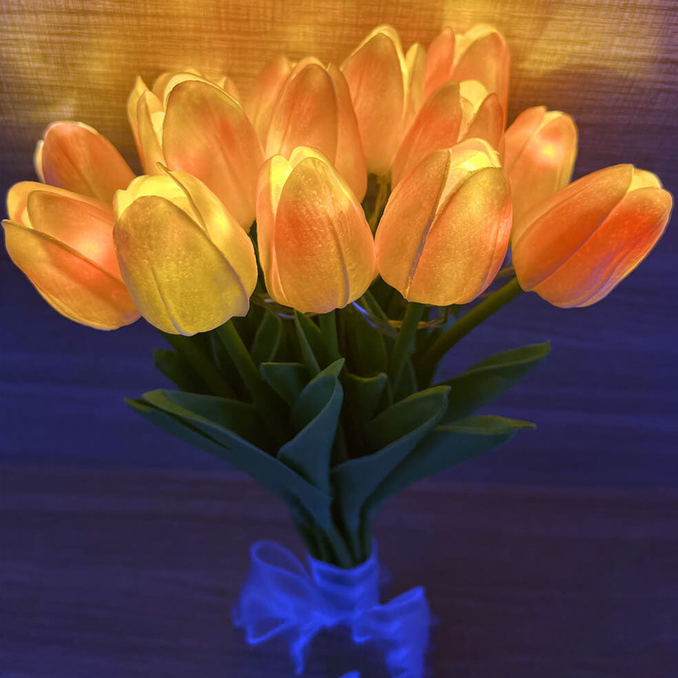 Florina TulipGlow LED Tischlampe | Tiffany-Stil | Blumen-Dekoration | 10/15-Licht-Design