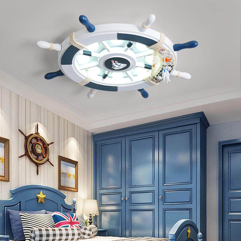NautiGlow Kinderzimmer LED Deckenlampe | Segelboot-Design | Cartoon-Stil | Stimmungsvolle Beleuchtung