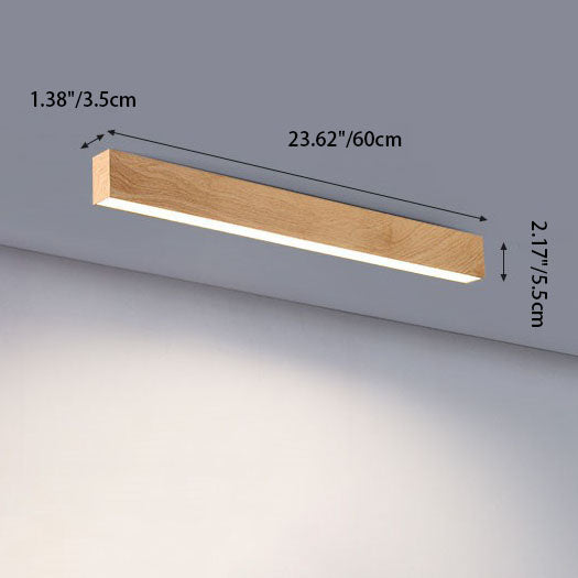 LumiGrain Minimalist LED Deckenleuchte mit Holzoptik | Aluminiumstreifen | Warmes, neutrales & weißes Licht | Moderner Stil