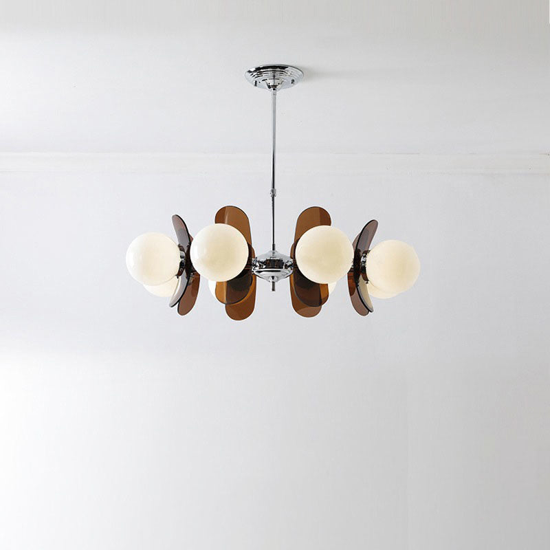 LumiOrion Acryl-Kronleuchter | 3/5/6/8 Lichter | Mid-Century Design für Wohnzimmer & Essbereich