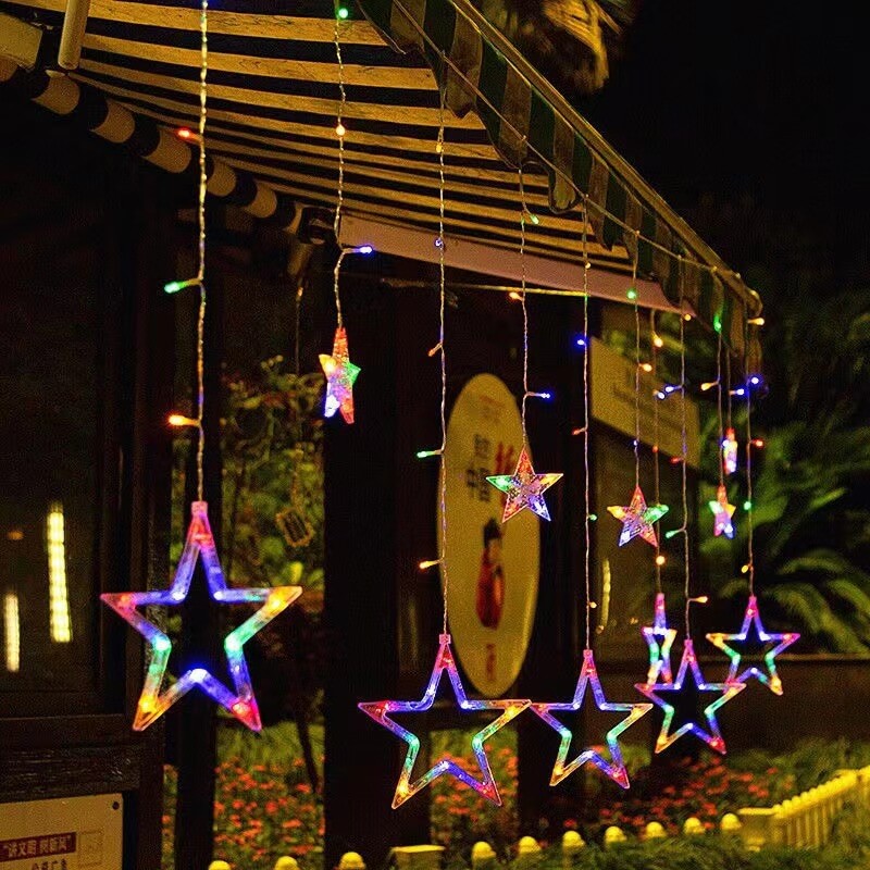 StarLuma SolarCurtain Lichterkette | LED Mond- & Sternendekor | Outdoor Weihnachtsbeleuchtung | Warmweiß oder Farbig