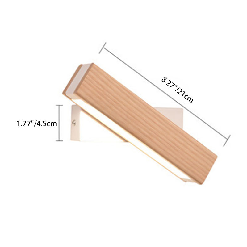 NordicBeam LED Wandleuchte | Rechteckiges Holz- & Eisen-Design | Modern & Skandinavisch | Für Schlafzimmer & Wohnräume