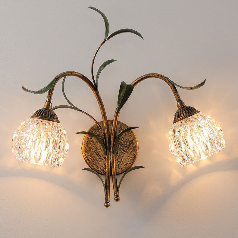 FioroGlass Kunstvolle Glasblüten Wandleuchte | Minimalistisches Design | 1/2 Lichter | Dekoration für Zuhause