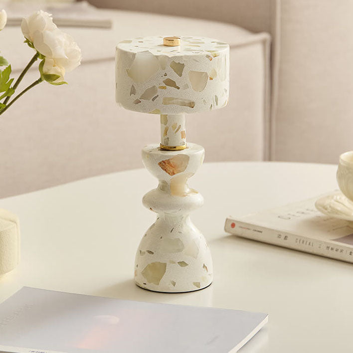 LumiIron Minimalistische LED Tischlampe mit Marmorfuß | USB-Anschluss | Dekorative Beleuchtung | Weiß, Orange, Grün, Translucent Weiß