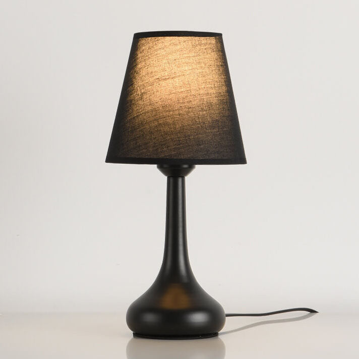NoctaLoom Nordic Tischlampe | Vintage Design | Stoffschirm & Eisenbasis | Touch-Schalter