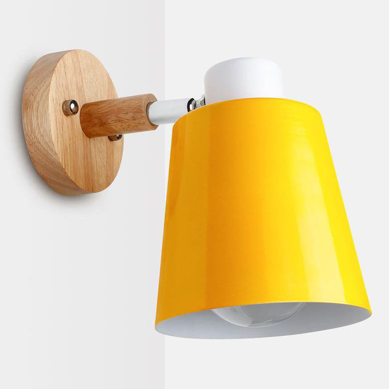 Woodoria Minimalistische Wandlampe | Eisen & Holz | Farbige Wandleuchte | Nordic Design
