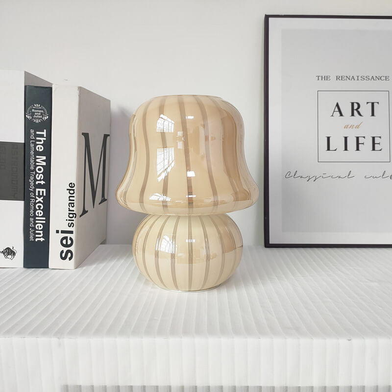 MushLume Glas Tischlampe | Französisches Design | Handgefertigt | Pilzform | Deko & Beleuchtung