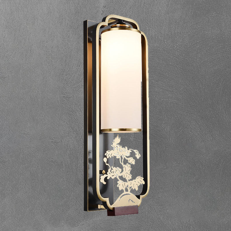 Luminaria Moderne Wandlampe | Kupfer & Glas | Chinesisches Design | Säulenring-Licht