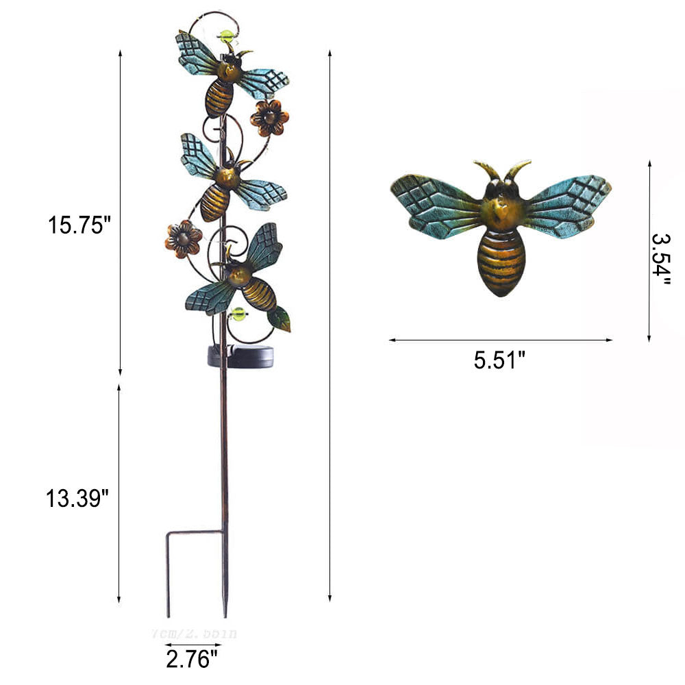 GardenGlow Solar Gartenleuchte | Metall-Design | Schmetterling, Libelle, Kolibri | Landschaftsbeleuchtung