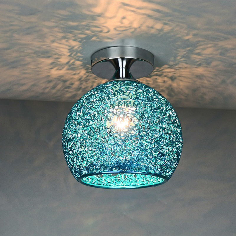 WeaveSphere Deckenleuchte | Skandinavisches Design | Geflochtene Kugel | 1-Licht | Perfekt für Flure und Wohnräume