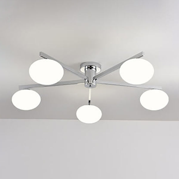 Elyrion AuraGlow Deckenleuchte | Nordisches Design | Glas & Metall | 3/4/5 Leuchten | Semi-Flush