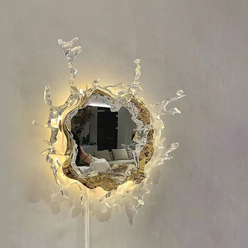 Splashora Wandleuchte | Modernes Wasserspritz-Design | Edelstahl & Acryl | LED & Dimmbar