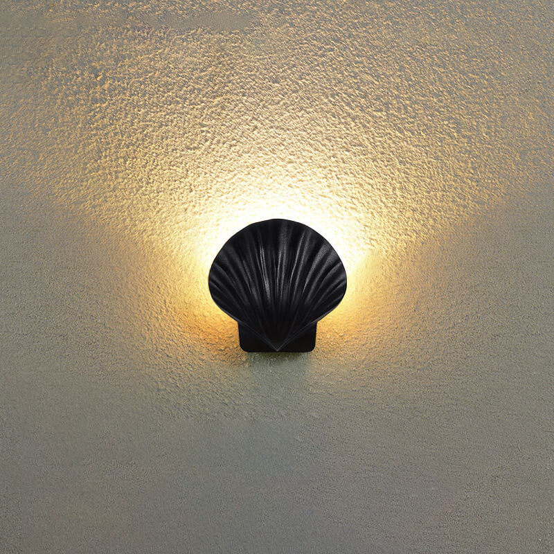 ShellBright LED Wandleuchte | Kreatives Muscheldesign | Aluminium | Wasserdicht | Außenbeleuchtung
