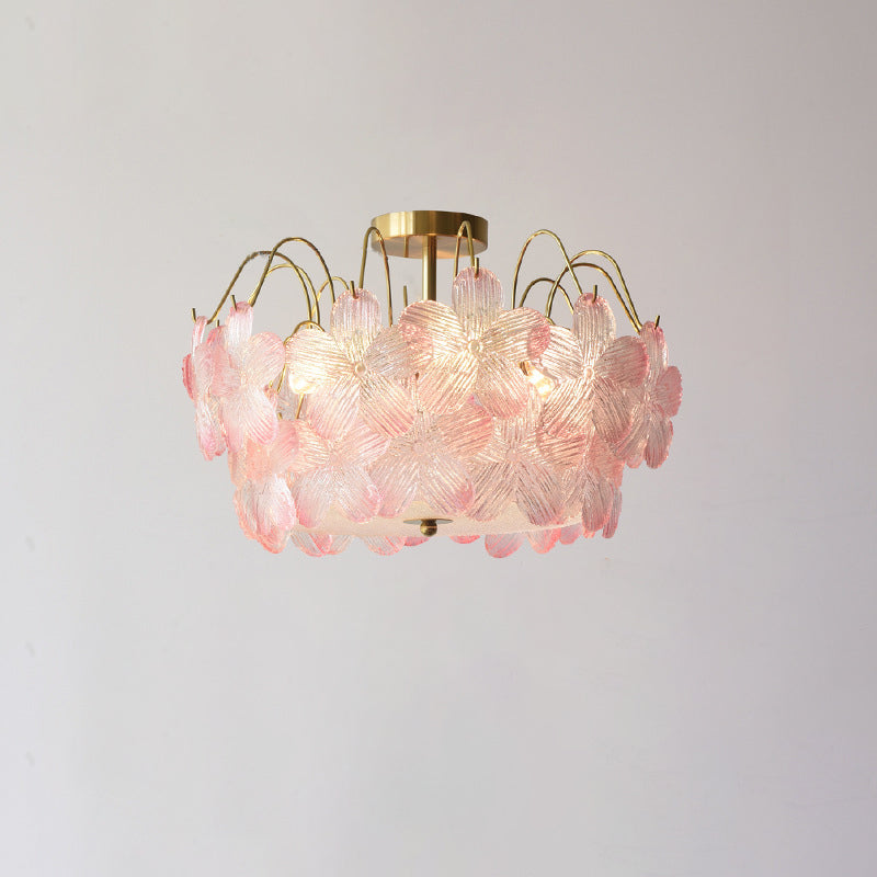 FleurIron Semi-Flush Deckenleuchte | Französisches Design | 5/6 Lichter | Blumenoptik | Wohnzimmerbeleuchtung