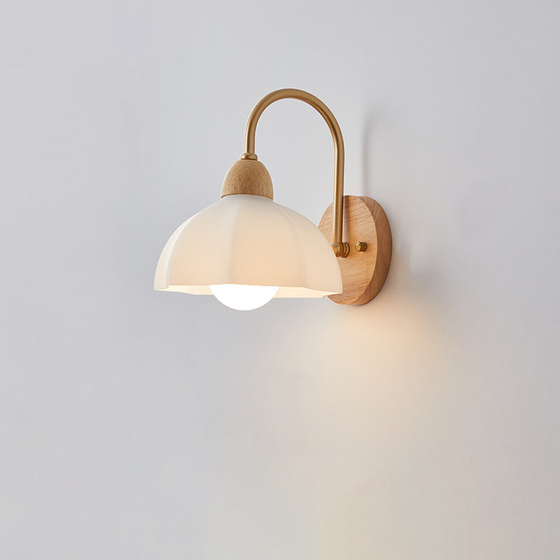 CeramiLume Kreatives Wandlicht | Holz & Keramik | 1-flammige Wandlampe | Wohnraumbeleuchtung