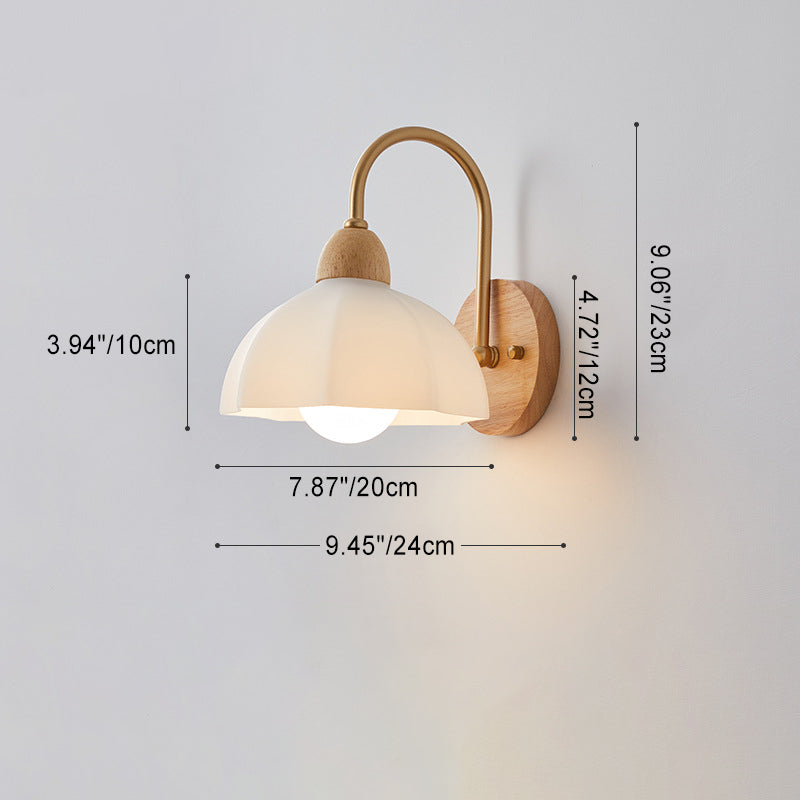 CeramiLume Kreatives Wandlicht | Holz & Keramik | 1-flammige Wandlampe | Wohnraumbeleuchtung