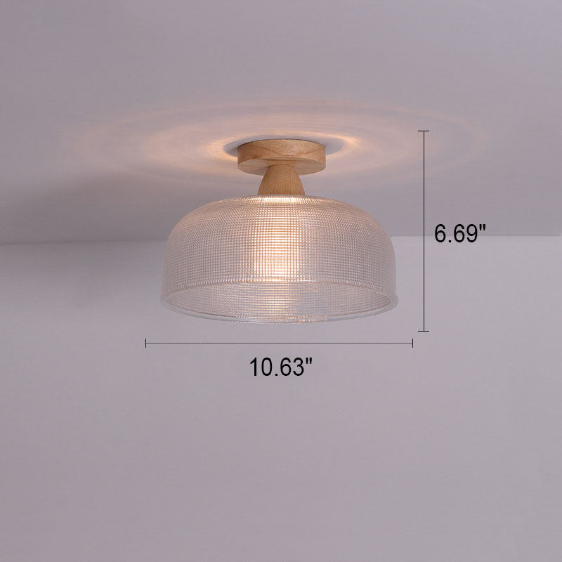 Logra Japanese Minimalist 1-Licht Semi-Flush Mount Deckenleuchte | Holz & Glas | Stimmungslicht | Deko für Zuhause