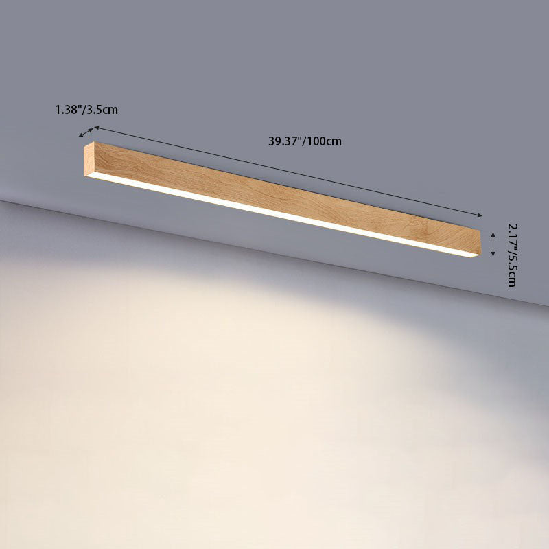 LumiGrain Minimalist LED Deckenleuchte mit Holzoptik | Aluminiumstreifen | Warmes, neutrales & weißes Licht | Moderner Stil