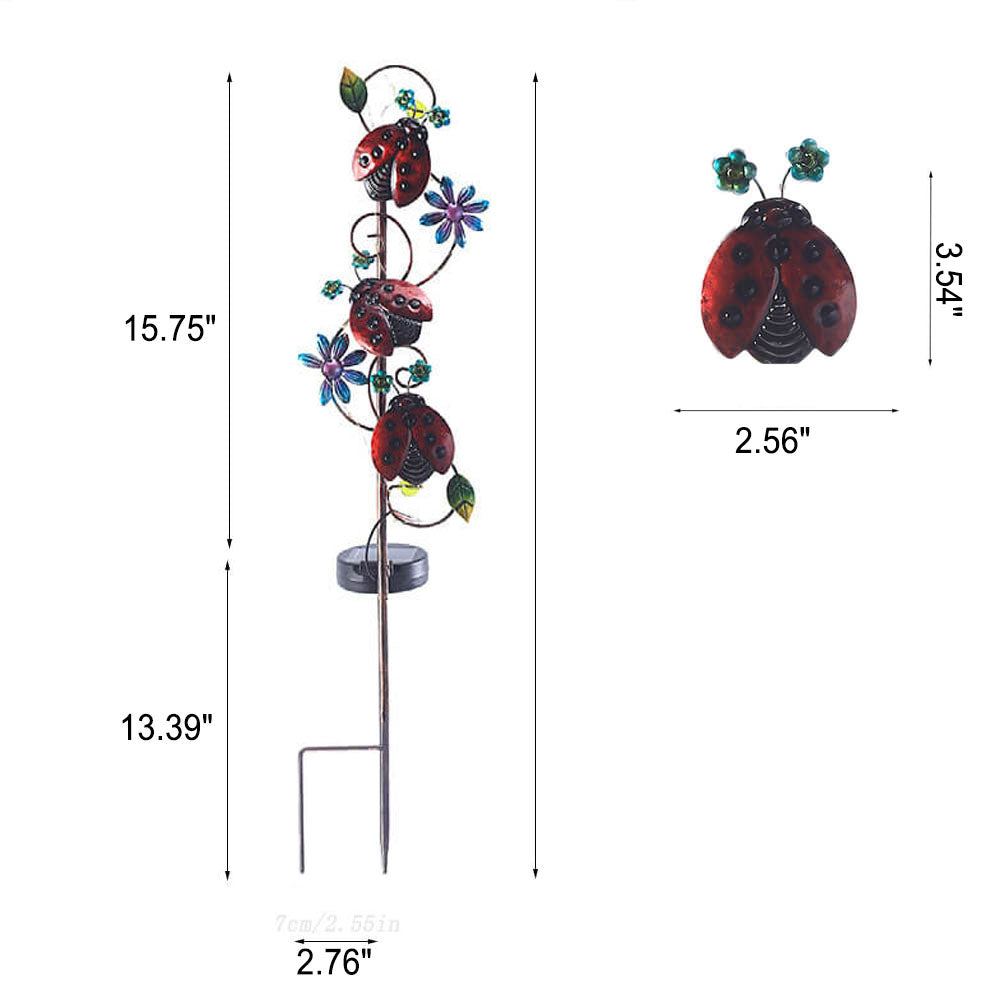 GardenGlow Solar Gartenleuchte | Metall-Design | Schmetterling, Libelle, Kolibri | Landschaftsbeleuchtung