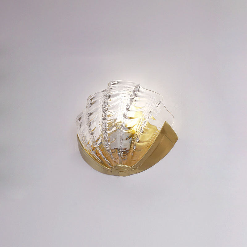 Lumova Muschel-Wandleuchte | Art Déco Design | Glas & Messing | Schlafzimmerbeleuchtung