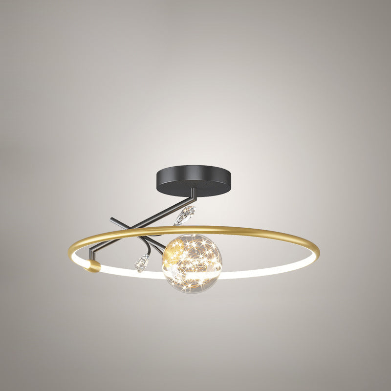 AuroraRing Art Deco LED Pendelleuchte | Geometrisches Design | Dimmbare Beleuchtung | Modernes Wohnambiente