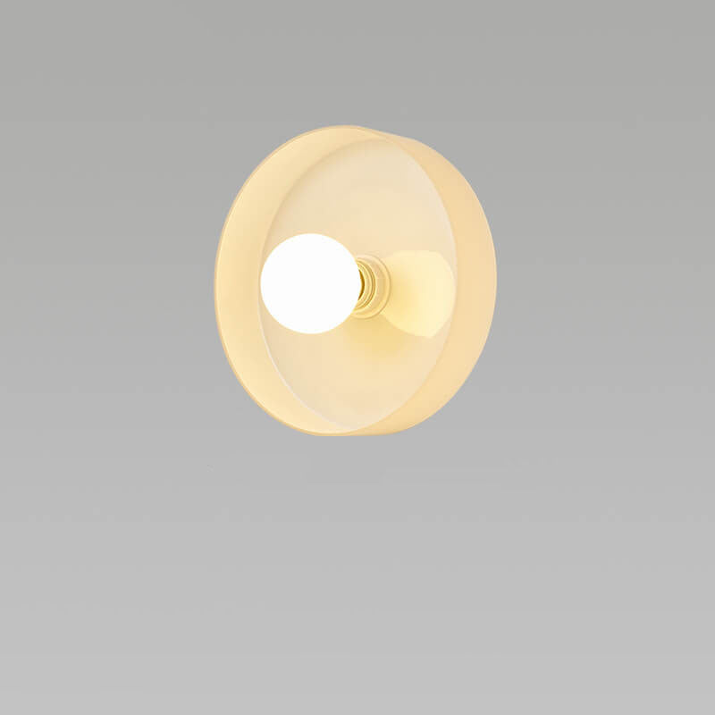 Nordéa Curve Skandinavische Wandleuchte | Glas & Eisen | Runde Platte | Minimalistisches Design | Beleuchtung für Wohnzimmer & Schlafzimmer