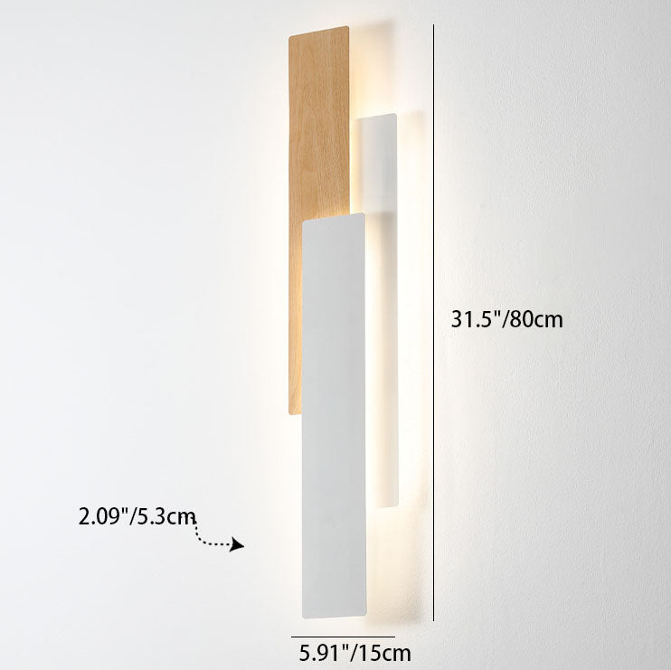 RectaGlow Wandleuchte | Modernes Holzdesign | Geometrische Rechteckform | LED & Dimmbar