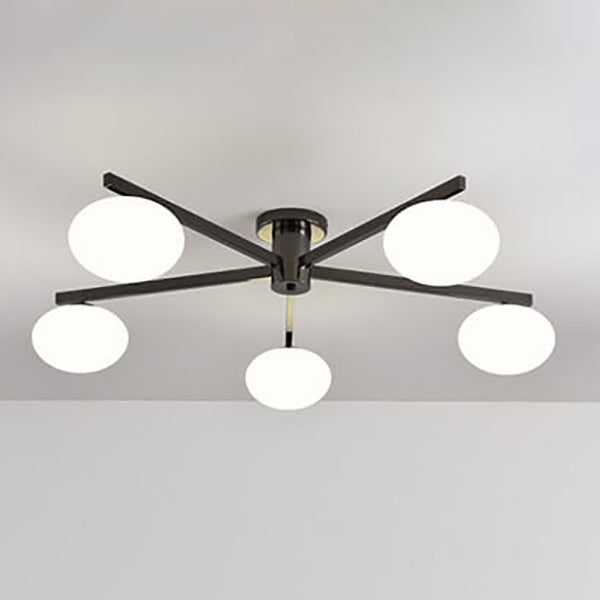 Elyrion AuraGlow Deckenleuchte | Nordisches Design | Glas & Metall | 3/4/5 Leuchten | Semi-Flush