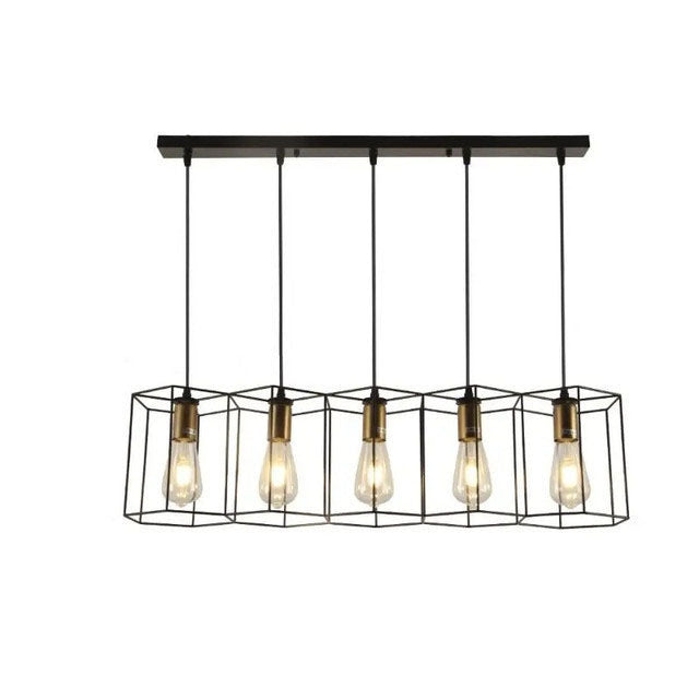 Ironis Vintage Kronleuchter | Geometrisches Design | 3/5-flammige Inselbeleuchtung | Industrieller Stil