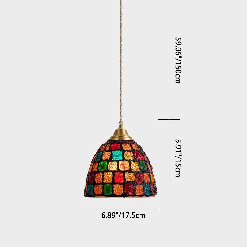 ArtiaShell Tiffany-Stil LED Hängeleuchte | Halbkreisförmiges Design | Stimmungslicht für Schlafzimmer