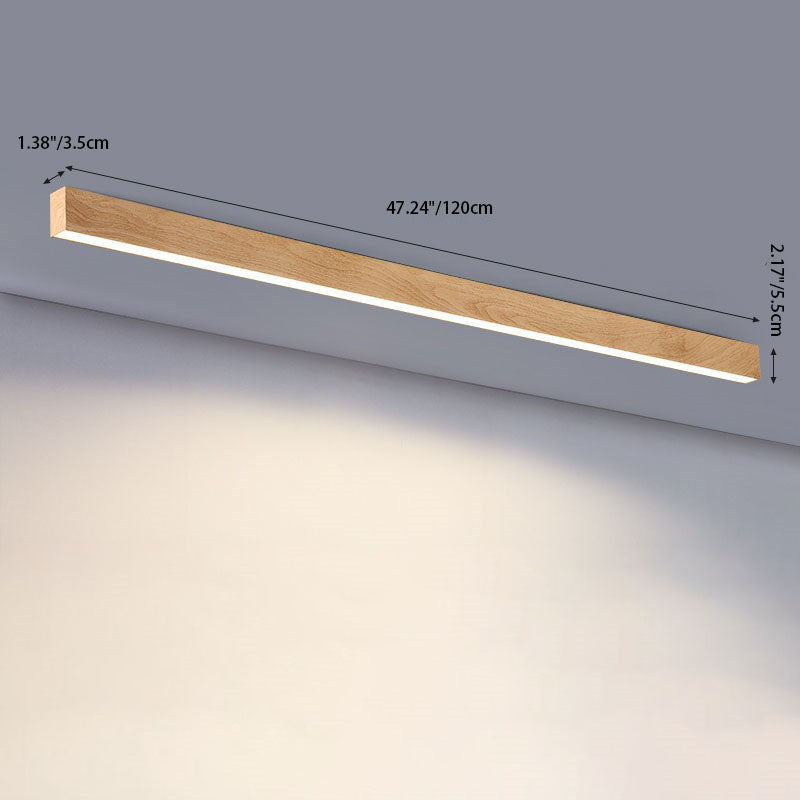 LumiGrain Minimalist LED Deckenleuchte mit Holzoptik | Aluminiumstreifen | Warmes, neutrales & weißes Licht | Moderner Stil