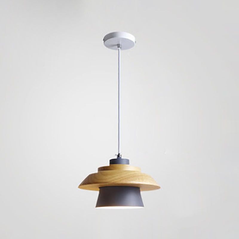 LunaDisc Moderne Pendelleuchte | Minimalistisches Design | Holz & Metall | Wohnraumbeleuchtung