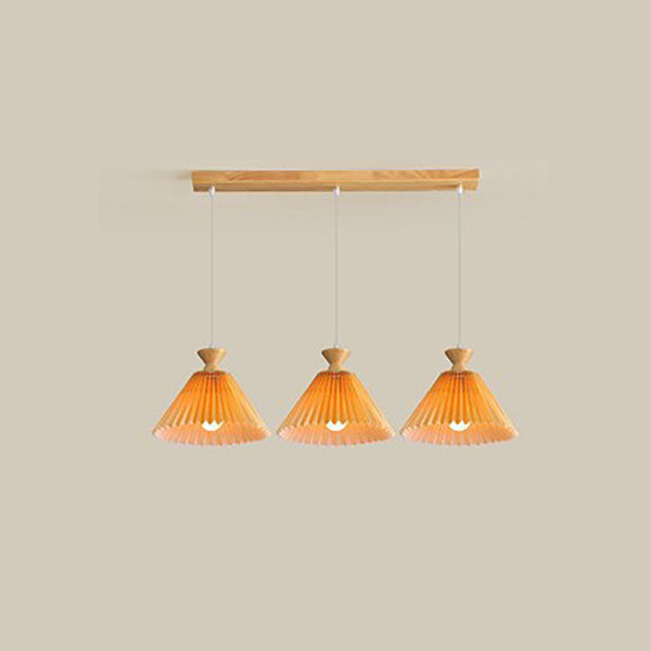 WoodLoom Nordic Pendelleuchte | Faltkegel-Holzdesign | 1/3-flammiger Kronleuchter | Inselbeleuchtung