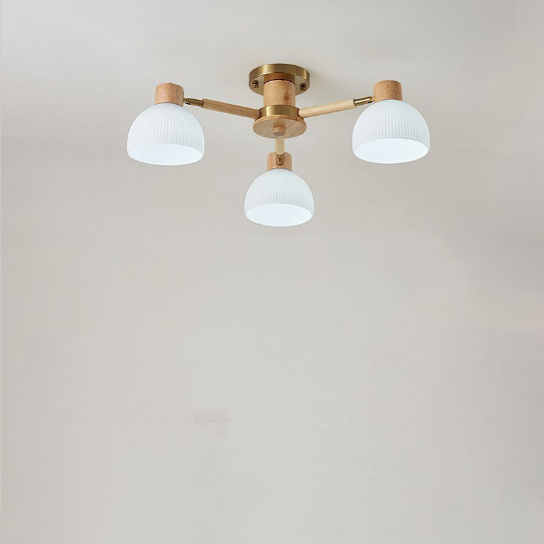 TranquiLight Wabi-Sabi Deckenleuchte | Minimalistisches Design | Holz & Glas | 3/6/8-Licht Lampe