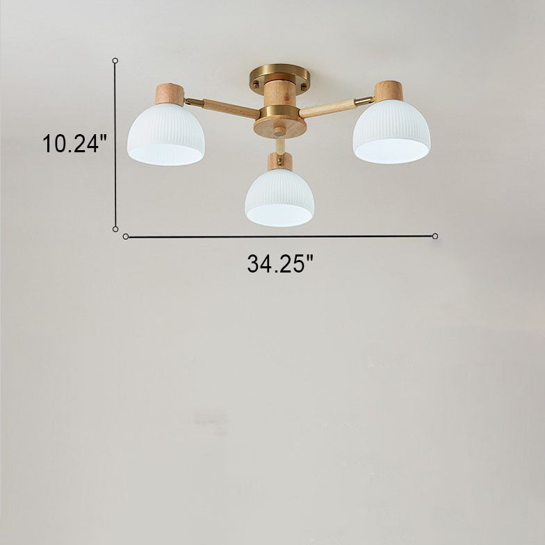 TranquiLight Wabi-Sabi Deckenleuchte | Minimalistisches Design | Holz & Glas | 3/6/8-Licht Lampe