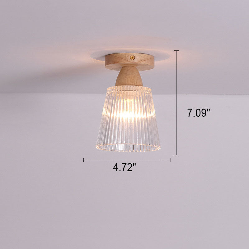 Logra Japanese Minimalist 1-Licht Semi-Flush Mount Deckenleuchte | Holz & Glas | Stimmungslicht | Deko für Zuhause