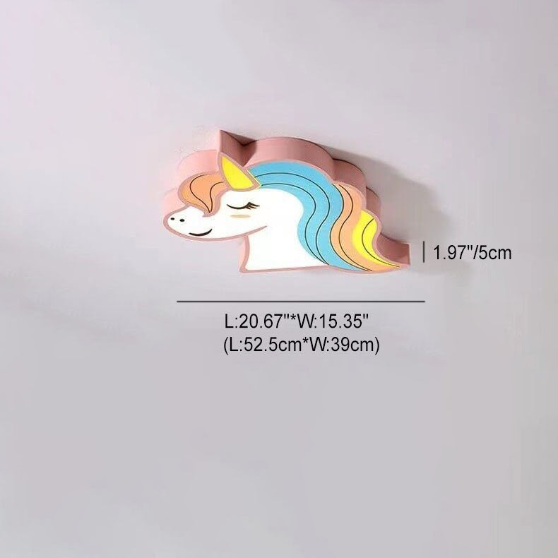 UniGlow Kinder Deckenleuchte | Modernes Einhorn-Design | LED Flächenleuchte | Acryl & Eisen