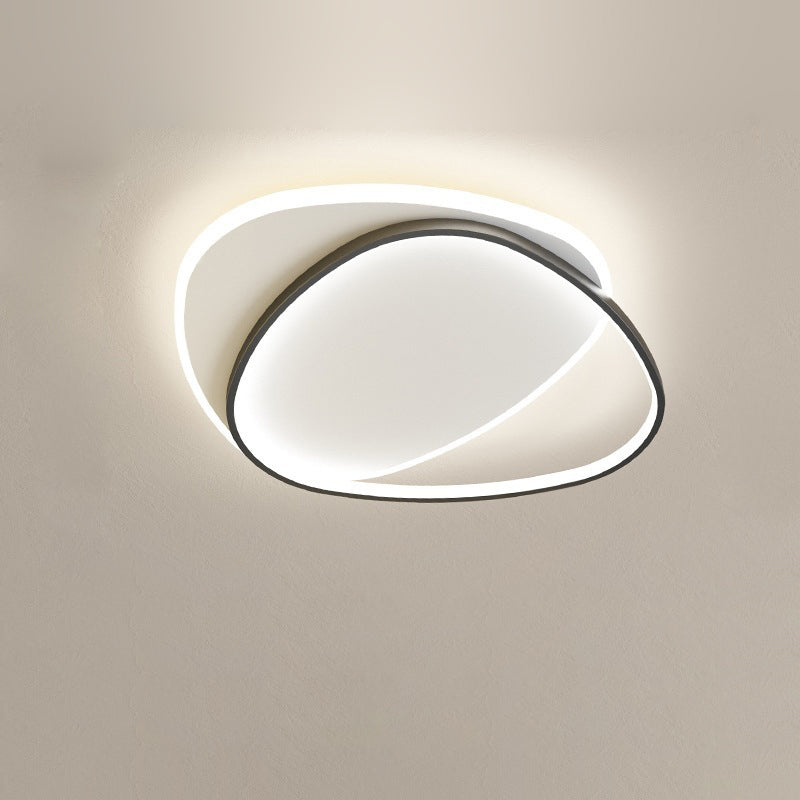 TriLume Minimalistische LED Deckenleuchte | Dreieck-Oval Design | Acryl & Eisen | Warm-/Weißlicht | Wohnzimmerbeleuchtung