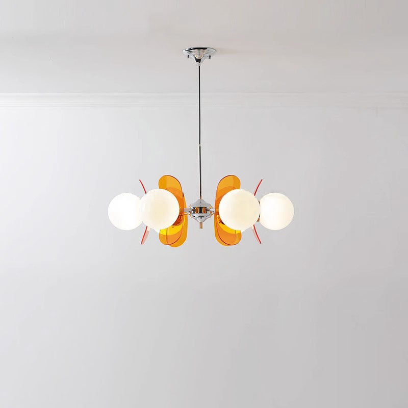 LumiOrion Acryl-Kronleuchter | 3/5/6/8 Lichter | Mid-Century Design für Wohnzimmer & Essbereich