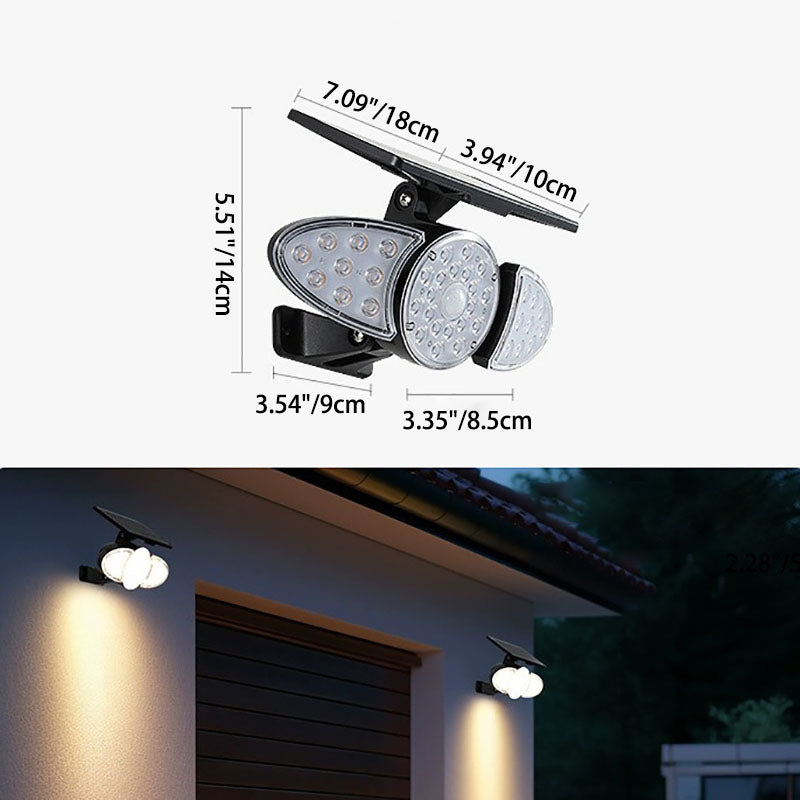 EcoGlint Rechteckige LED Wandlampe | Solarbetrieben | Minimalistisches Design für Garten und Terrasse