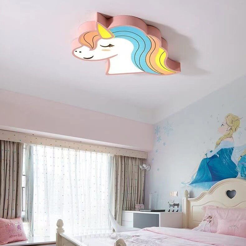 UniGlow Kinder Deckenleuchte | Modernes Einhorn-Design | LED Flächenleuchte | Acryl & Eisen