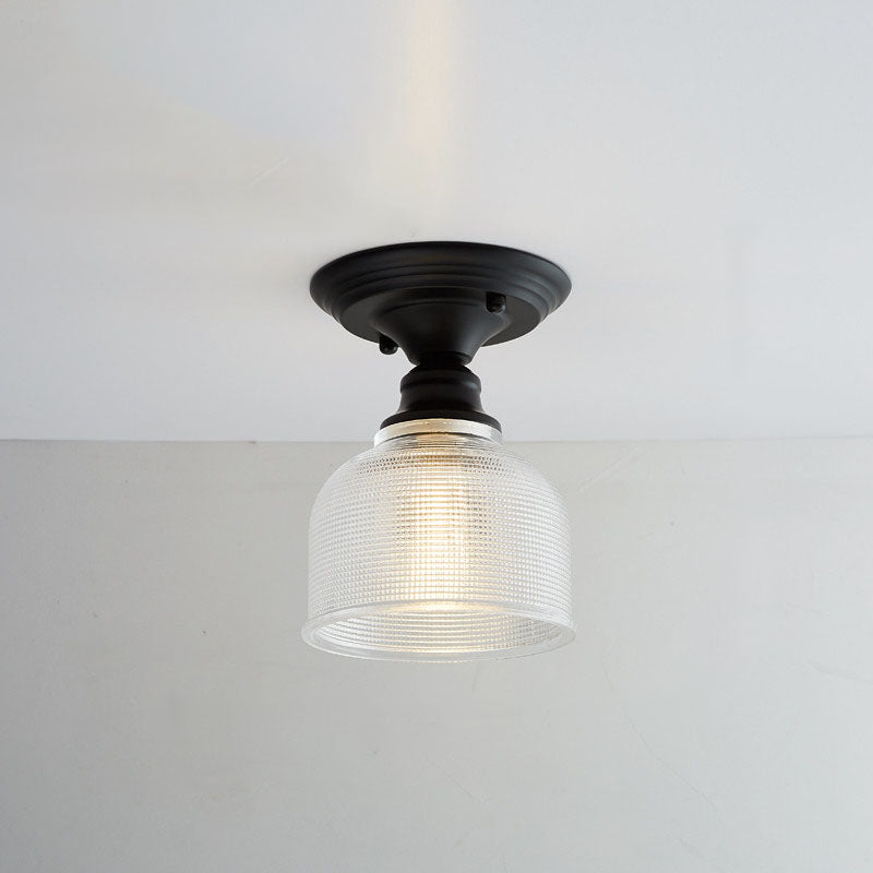 AuroraBloom Nordic Vintage LED-Deckenleuchte | Glasblumen-Design | Rund | Geometrisches Muster | Halbeinbau