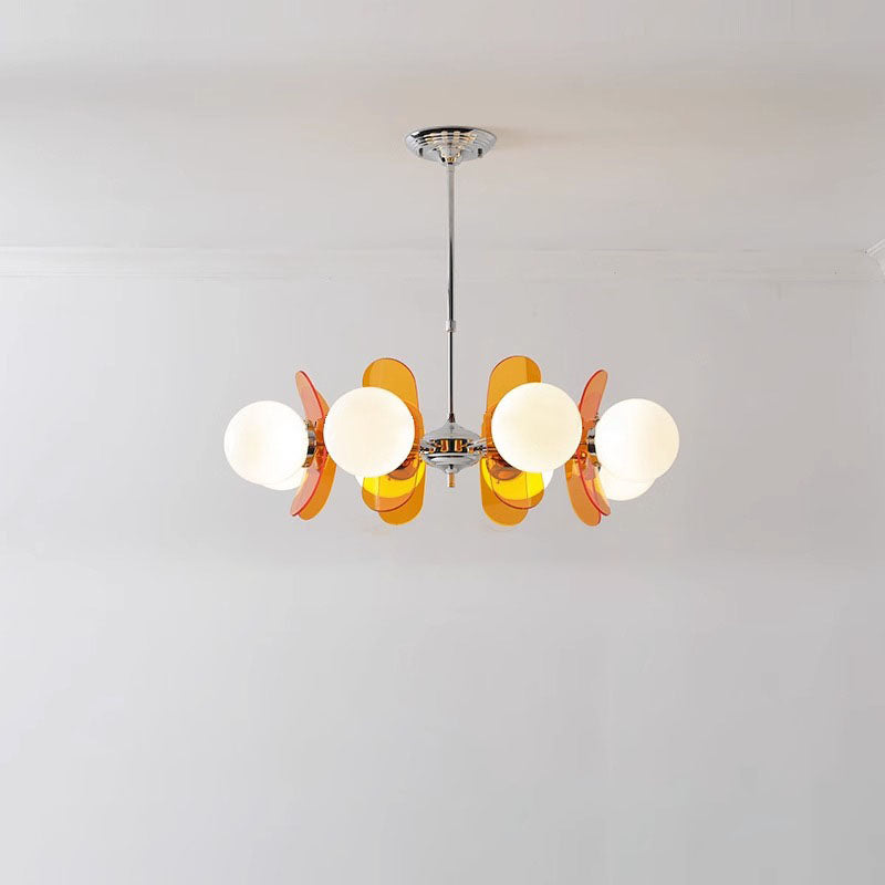 LumiOrion Acryl-Kronleuchter | 3/5/6/8 Lichter | Mid-Century Design für Wohnzimmer & Essbereich