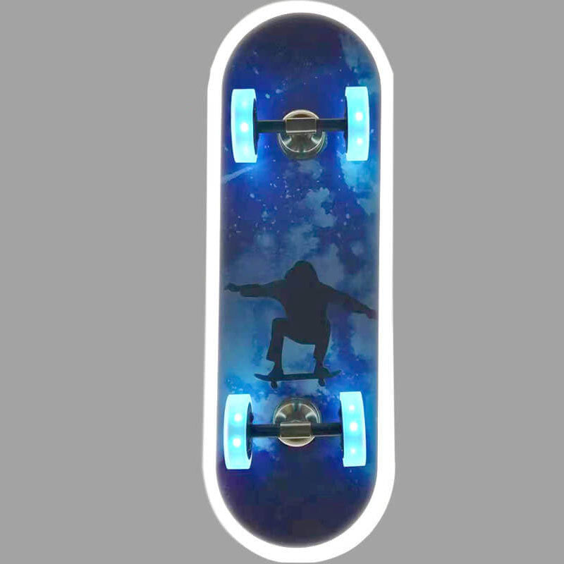 SkateBright LED Deckenleuchte | Cartoon Skateboard Design | Kinderzimmer Beleuchtung | Dimmbar | Acryl