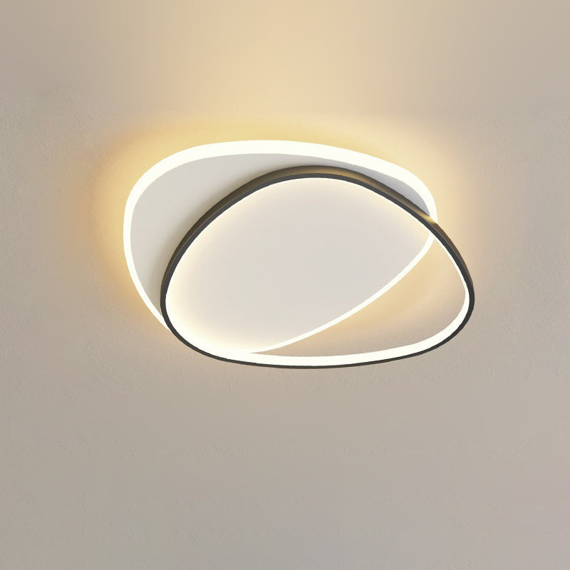 TriLume Minimalistische LED Deckenleuchte | Dreieck-Oval Design | Acryl & Eisen | Warm-/Weißlicht | Wohnzimmerbeleuchtung