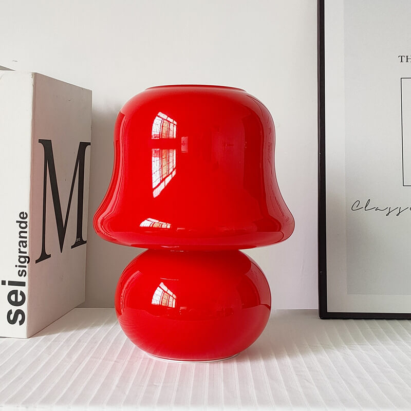 MushLume Glas Tischlampe | Französisches Design | Handgefertigt | Pilzform | Deko & Beleuchtung