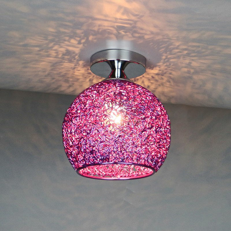 WeaveSphere Deckenleuchte | Skandinavisches Design | Geflochtene Kugel | 1-Licht | Perfekt für Flure und Wohnräume