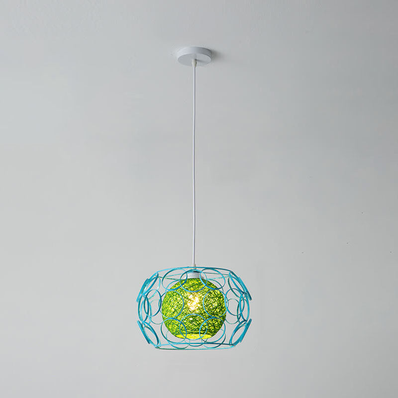 HempGlow Kreative Pendelleuchte aus Hanfgeflecht | Modernes Design | Einzigartiger Lichtakzent | Hängeleuchte für Zuhause